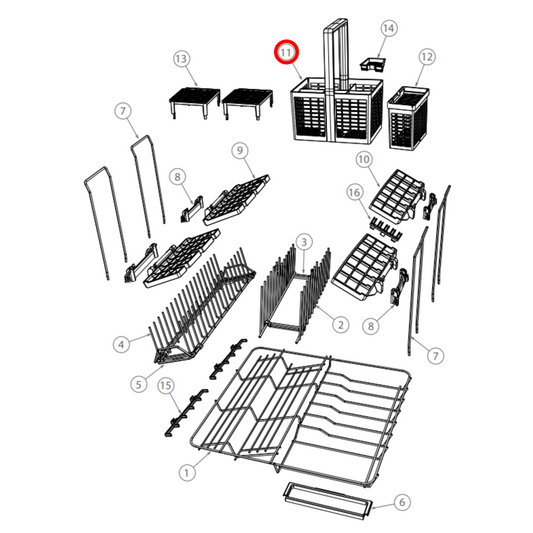 511870P Fisher & Paykel Dishwasher Cutlery Basket - 523404
