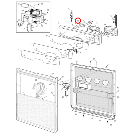 0609400031 Dishlex, Electrolux, Westinghouse Dishwasher On Off Switch With Bracket - 0030400145