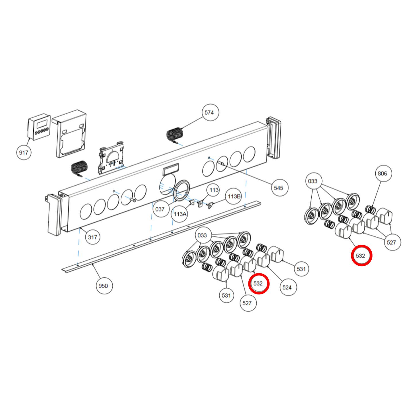 082585802 Belling Oven Thermostat Control Knob