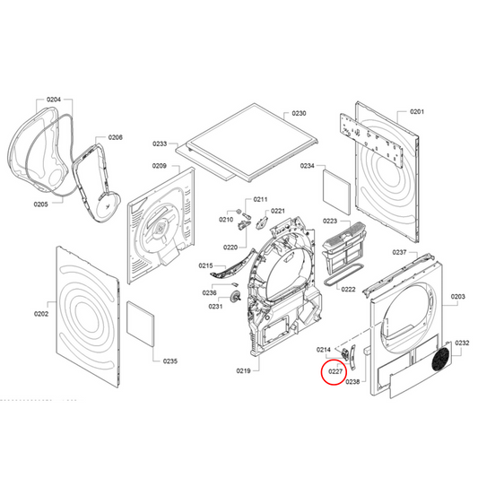 10001811 Bosch Dryer Door Lock Cover - 00623796