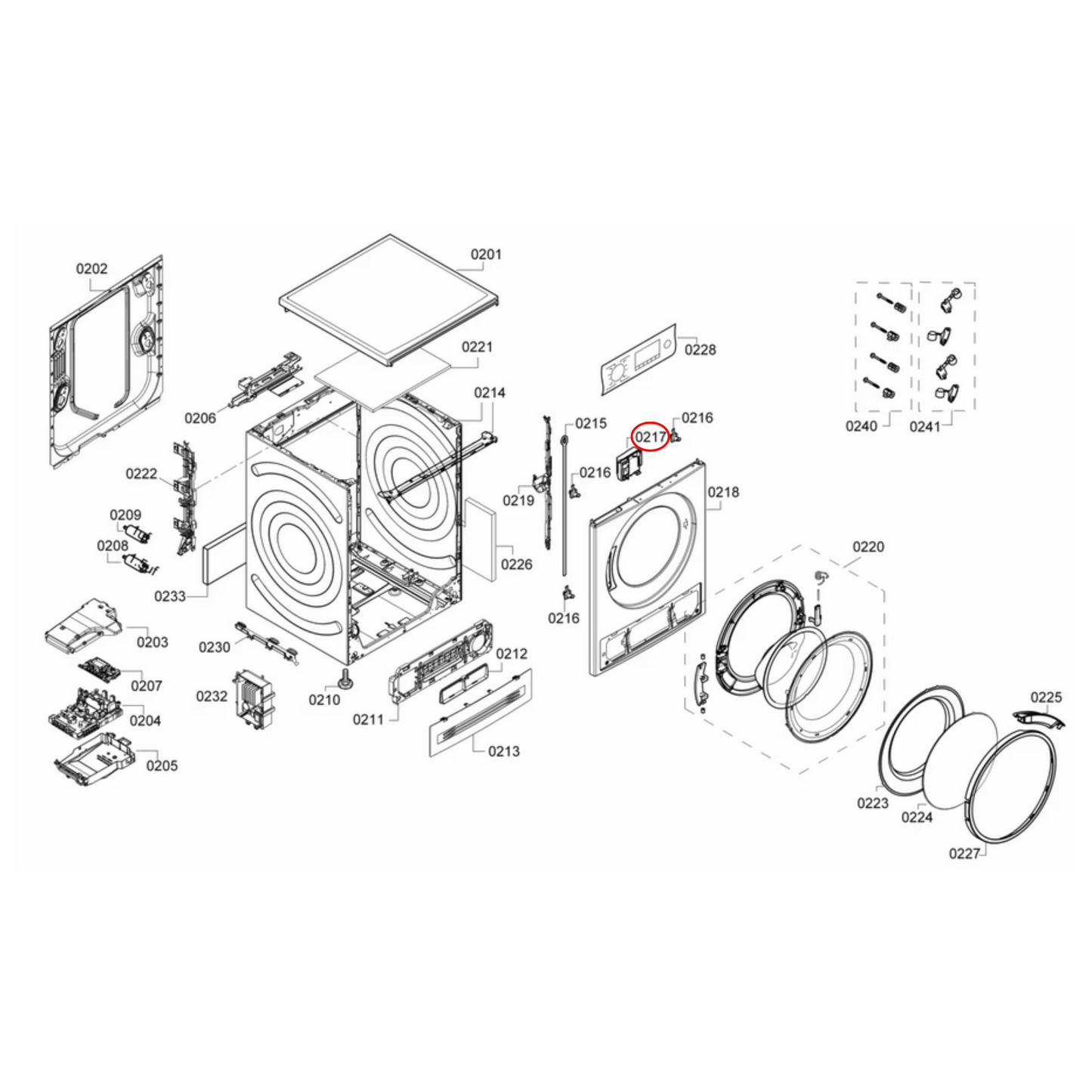 10012389 Bosch Washing Machine Magnetic Door Lock - 10020375