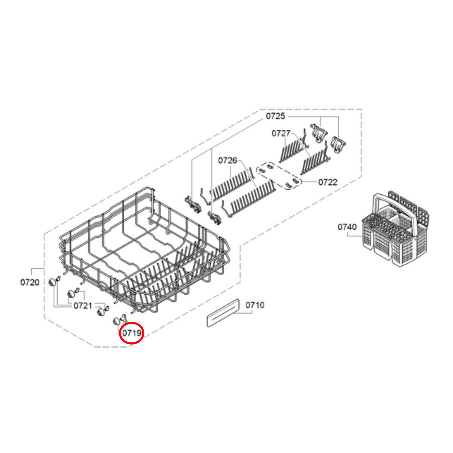 10014039 Bosch Dishwasher Lower Basket Wheel