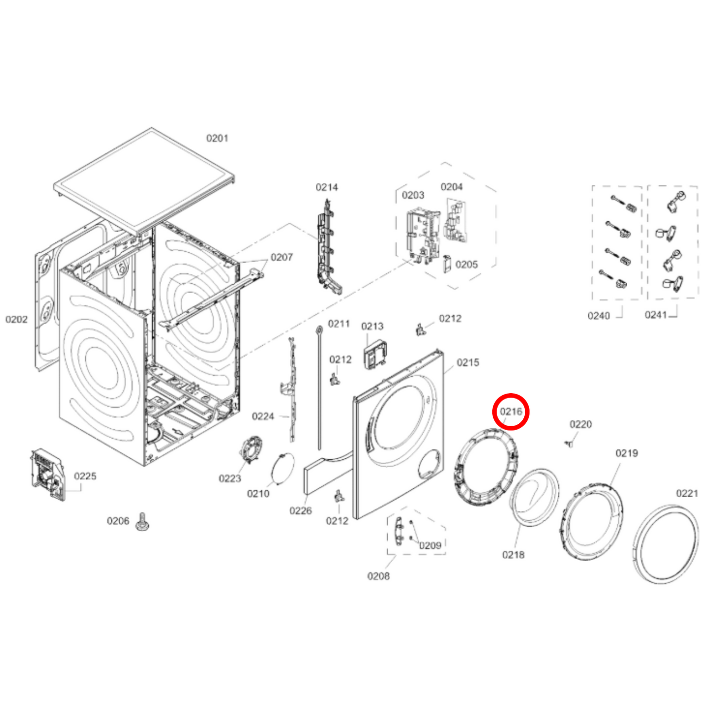 11060639 Bosch Front Load Washing Machine Door Frame Spacer - 11004263