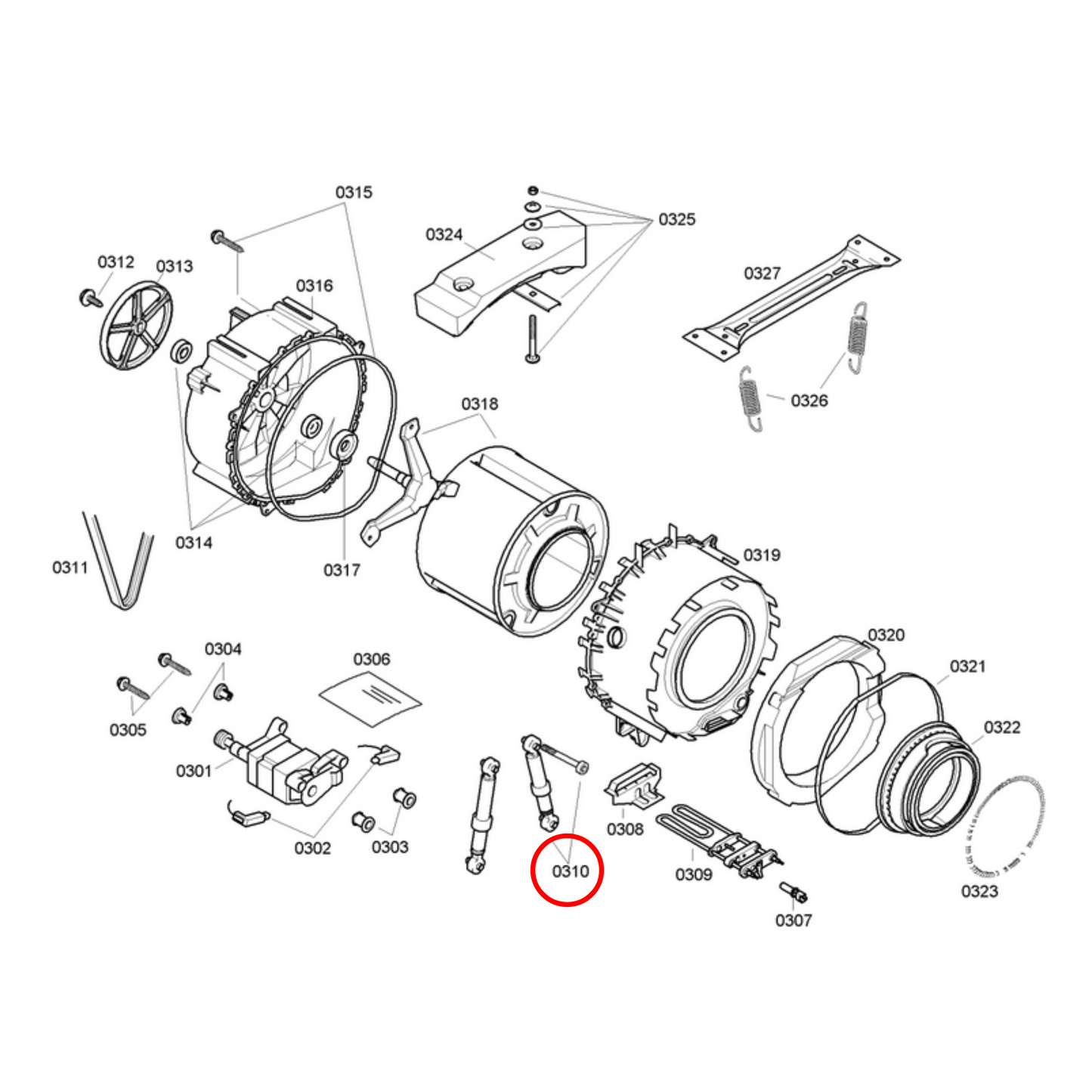 11047540 Bosch Front Load Washing Machine Shock Absorber - 00172688