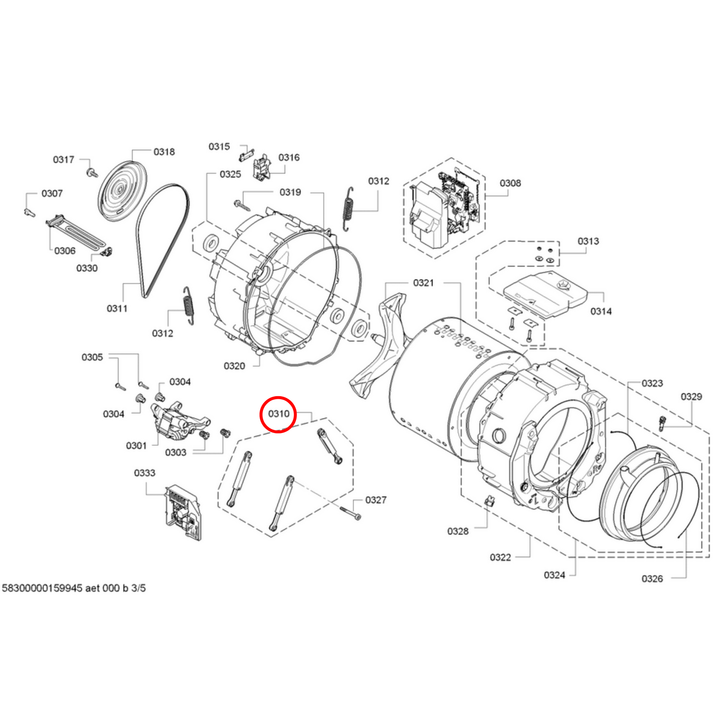 11051551 Bosch Washing Machine Shock Absorber - 11039636