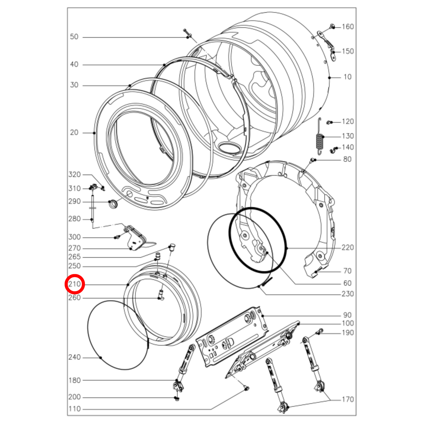 11086731 Miele Front Load Washing Machine Door Seal - 11086730