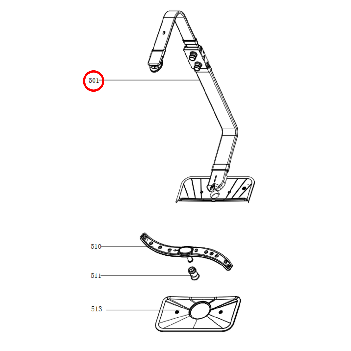 12176000009472 Technika Dishwasher Inner Pipe Assembly