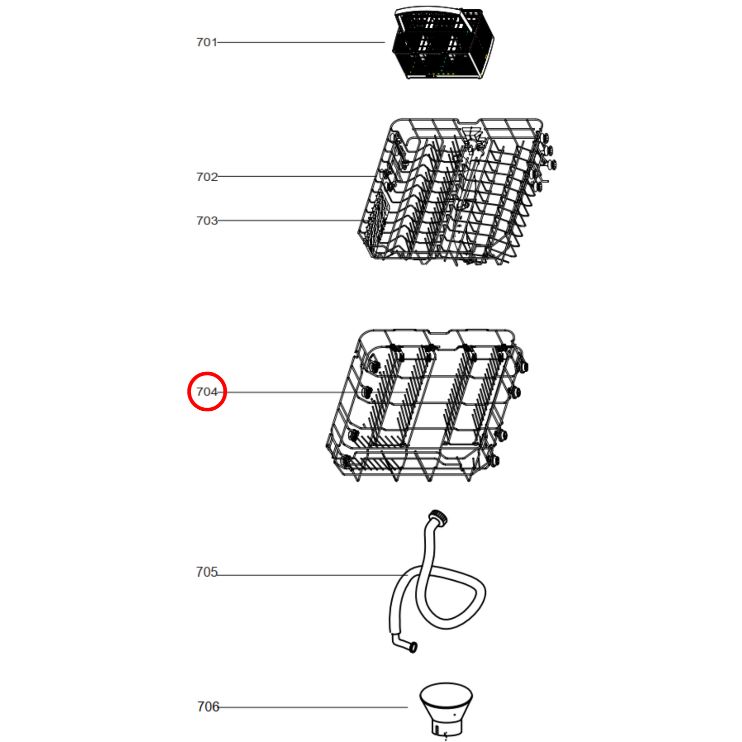 12976000005352 Delonghi, Euro, Technika Dishwasher Lower Rack - 12976000001368