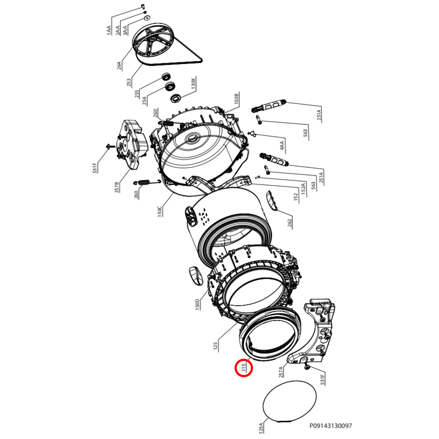 1327756274 Westinghouse Washing Machine Door Seal