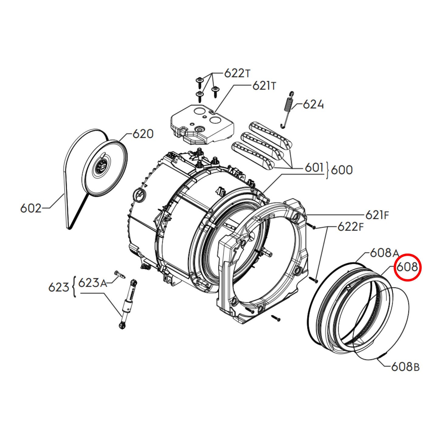 140004668145 AEG Front Load Washing Machine Door Seal