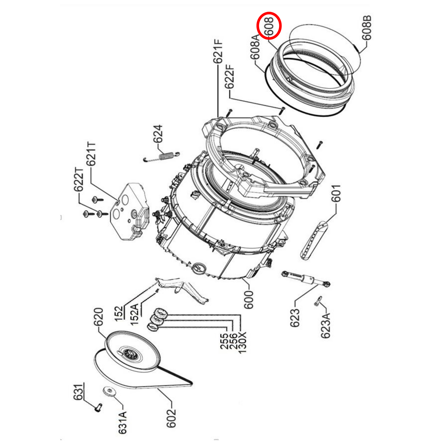 140004668228 Electrolux Washing Machine Door Seal - A00466822