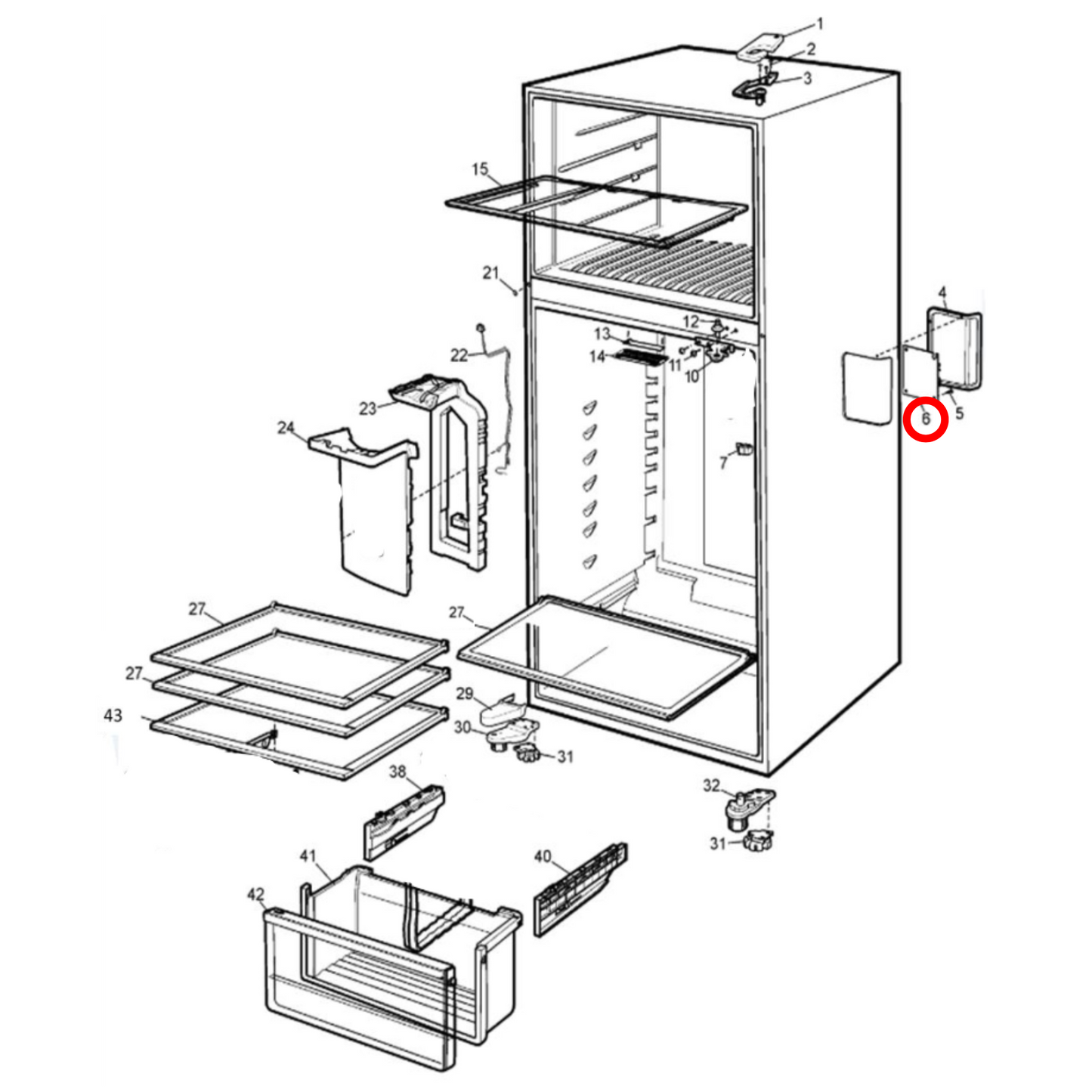 140010286031 Kelvinator Fridge PCB Board - A01028603