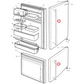 140023448024 Westinghouse Fridge Door Handle Assembly - A02344802