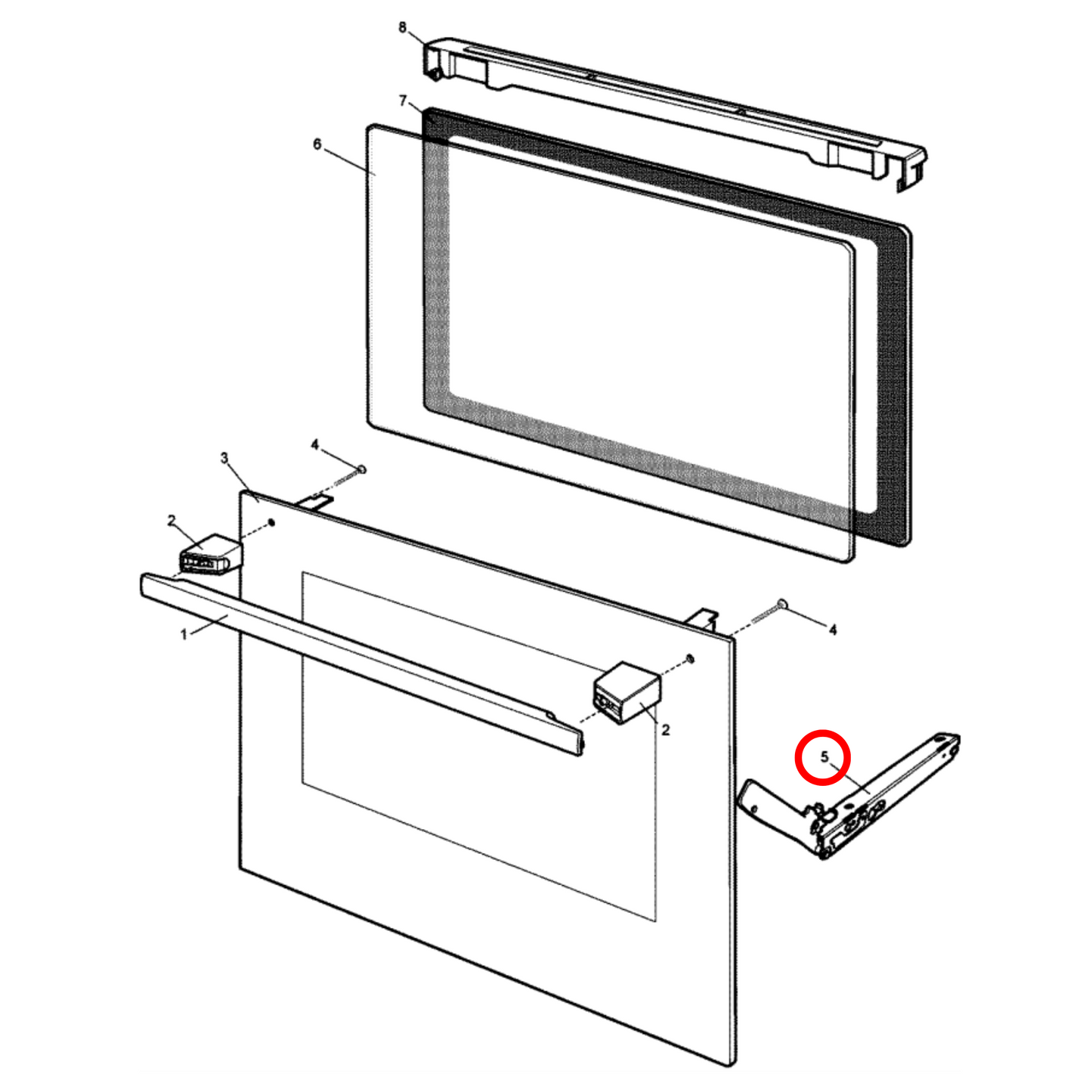 140059166086 Chef, Electrolux, Westinghouse Oven Door Hinge - A00485608