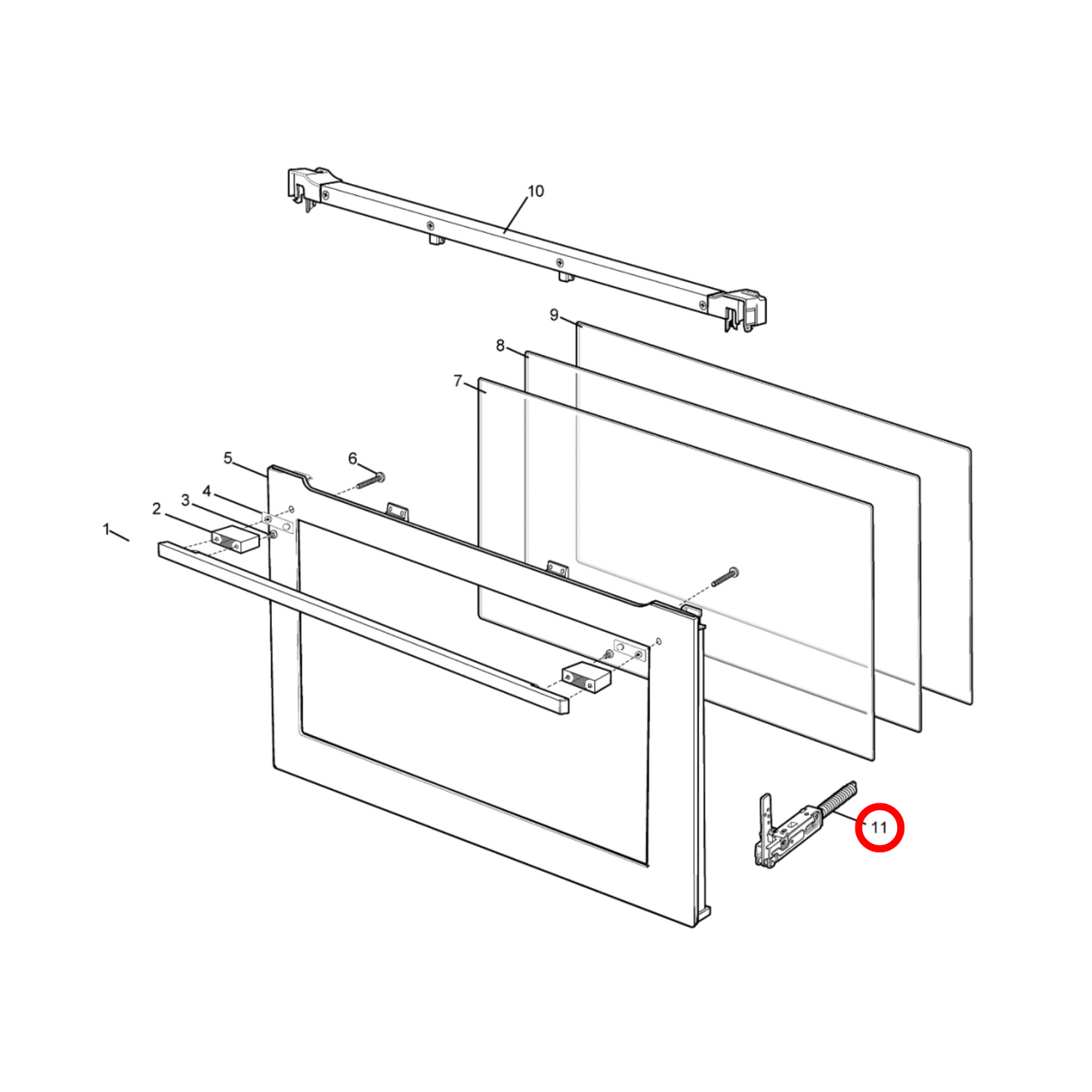 140059167084 AEG, Electrolux Oven Door Hinge Left Soft Close - A05916708