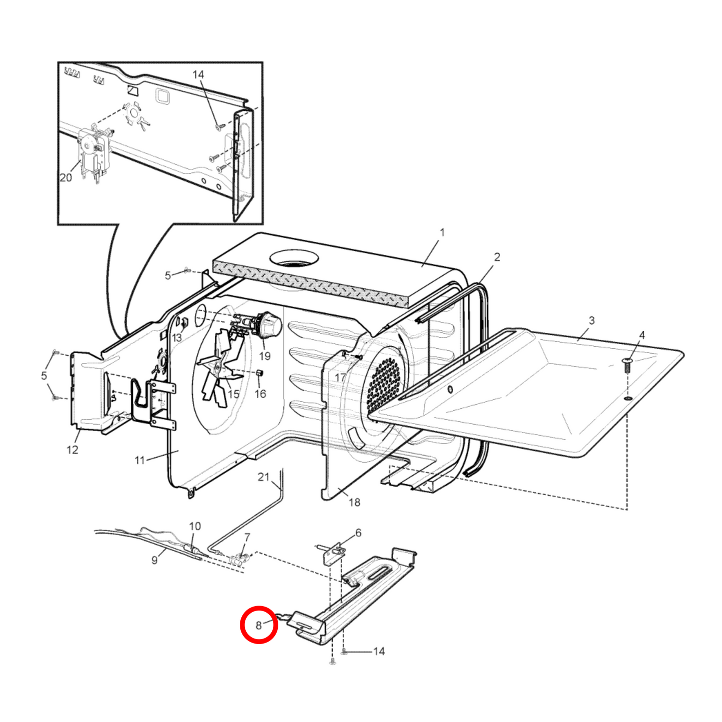 140059235014 Chef, Electrolux, Westinghouse Oven Burner - A05923501, 4055565289