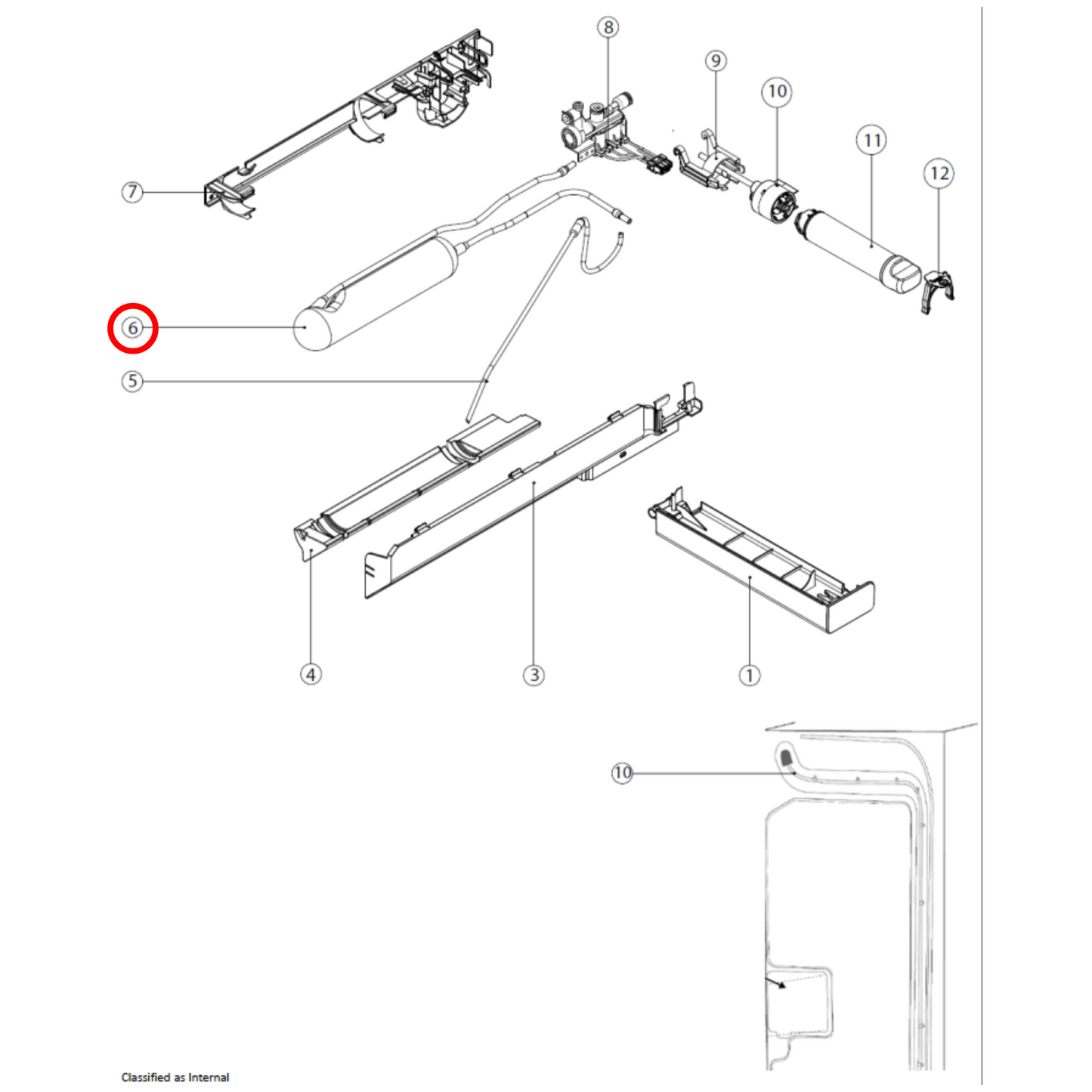 140123321014 Electrolux, Westinghouse Fridge Water Tank Resevoir - A12332101