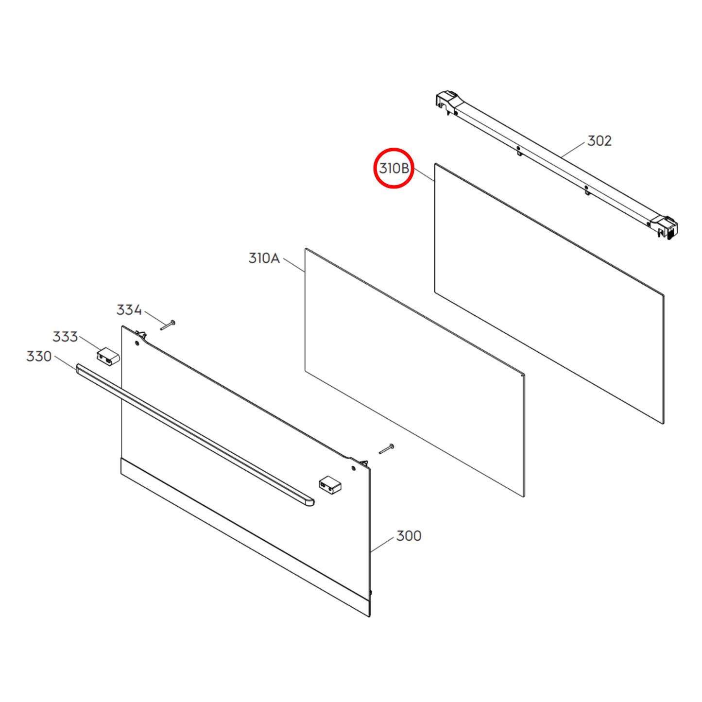 140150935017 Electrolux, Westinghouse Oven Inner Door Glass - A06674101, 0255003965