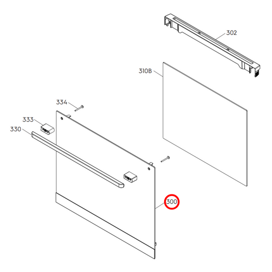 140163220035 Westinghouse Oven Door Outer Glass Panel