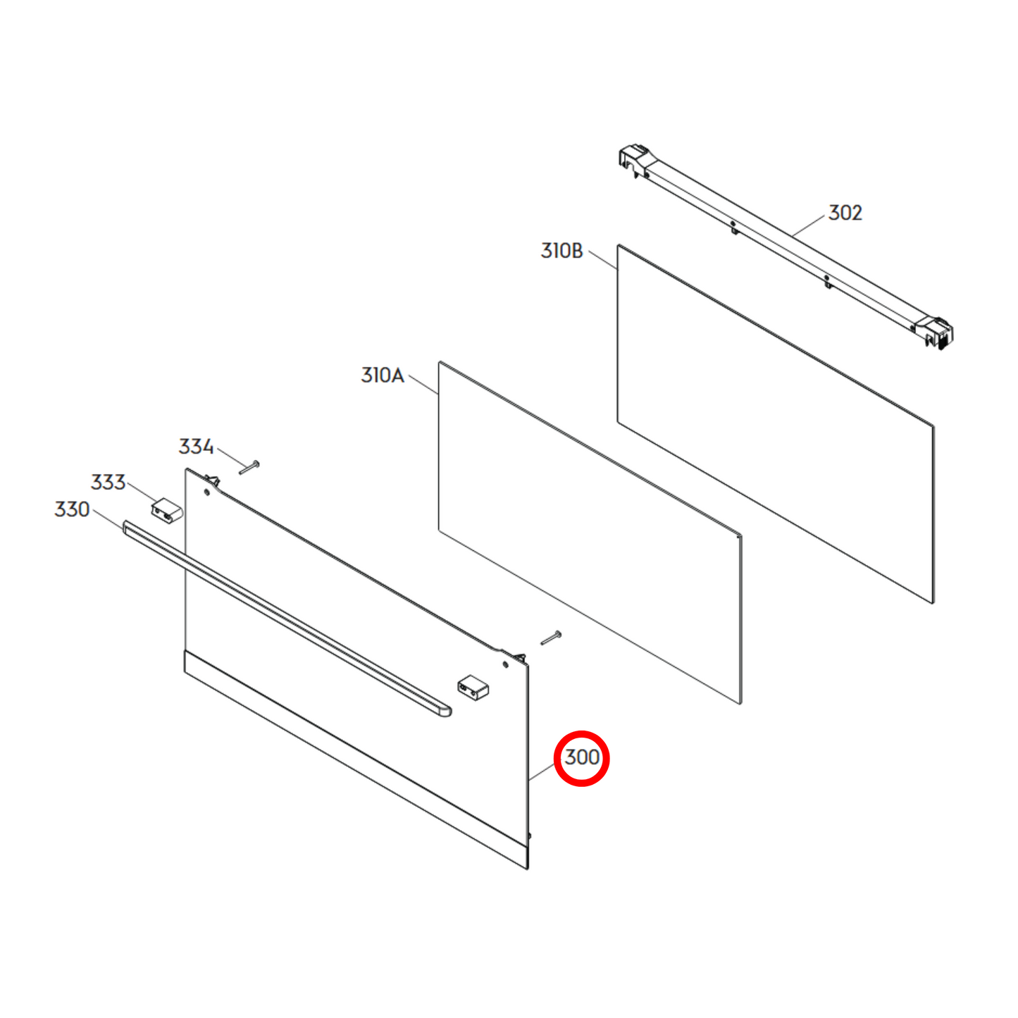 140173324041 Westinghouse Oven Outer Door Glass Panel - A17332404