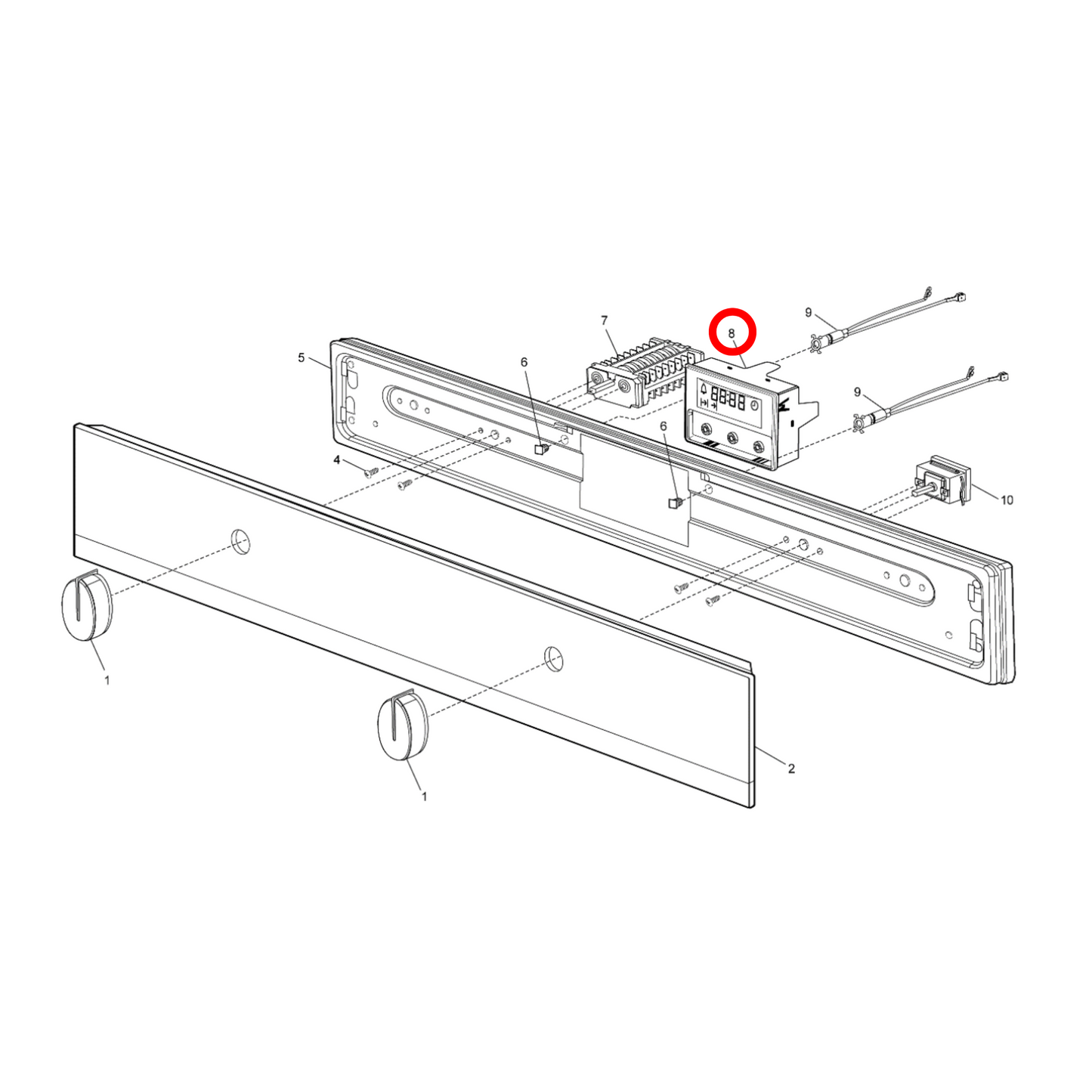 140194181537 Westinghouse Oven User Interface Board - 4055578605, 0630001092