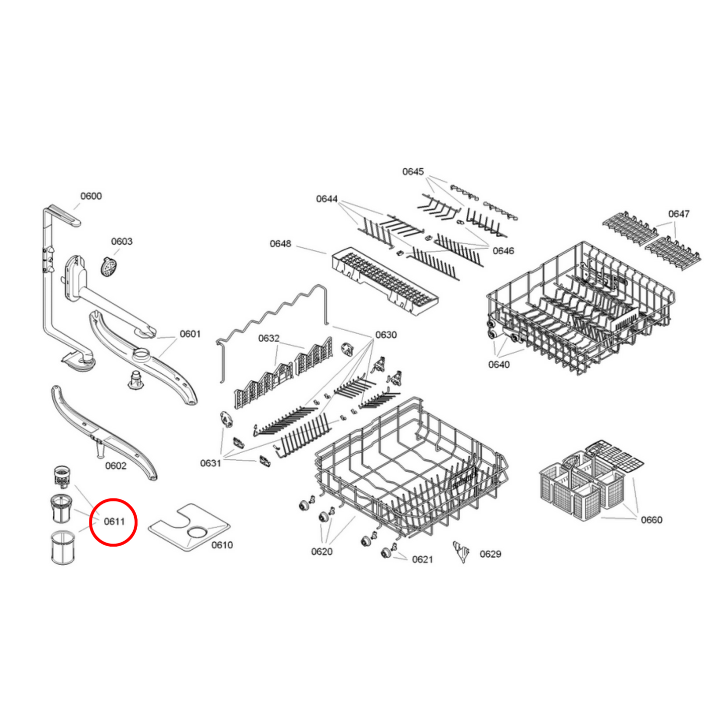 17008311 Bosch Dishwasher Filter Mesh Micro - 10002494