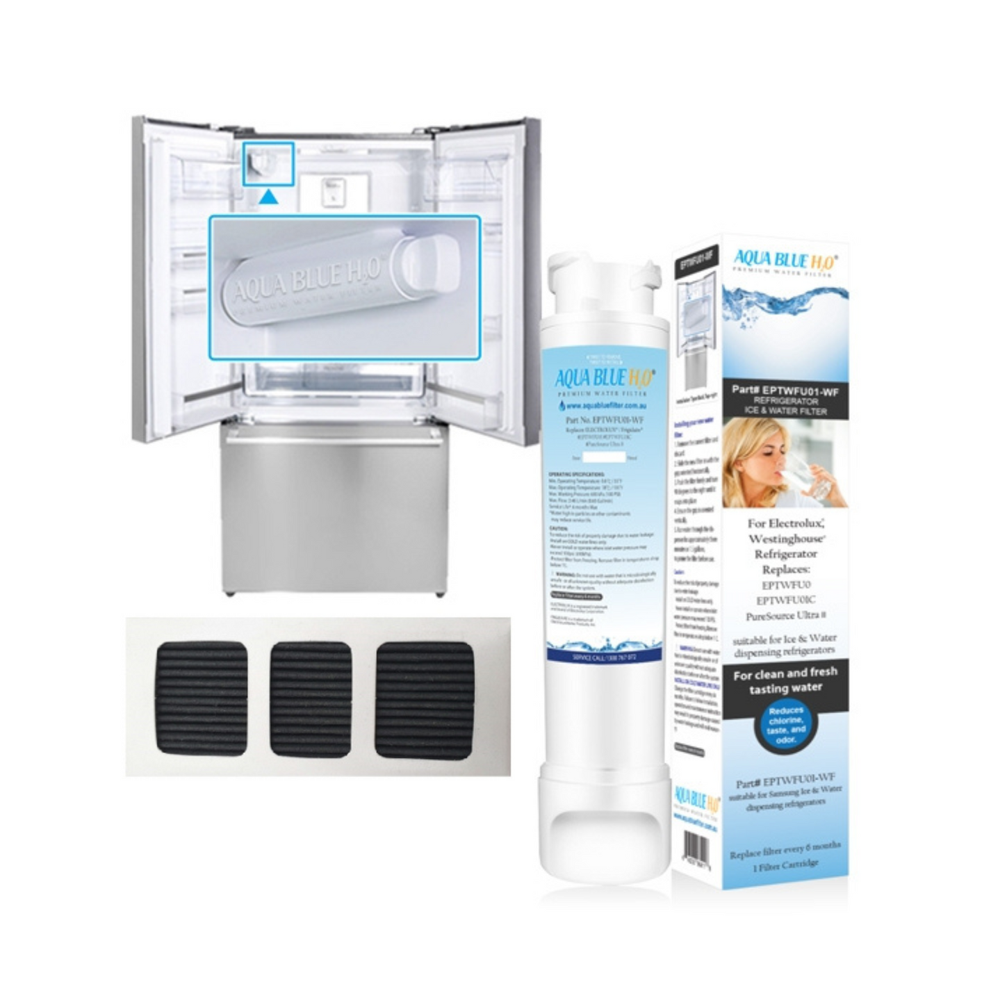 242047806 Electrolux, Westinghouse Fridge Water Filter & Air Filter Se