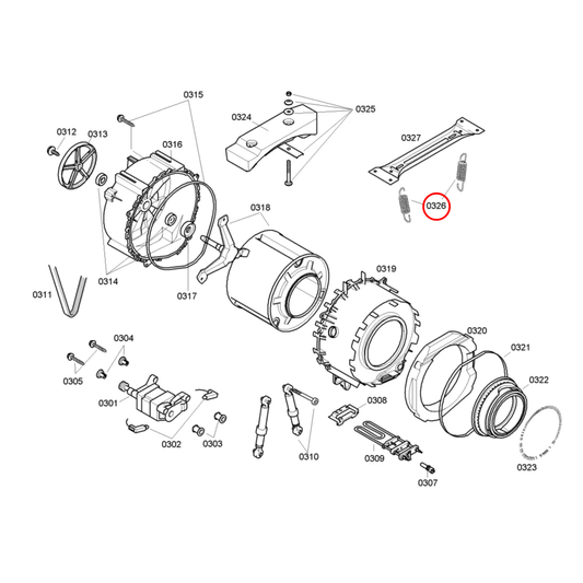 00606818 Bosch Washing Machine Tank Spring - 00171275