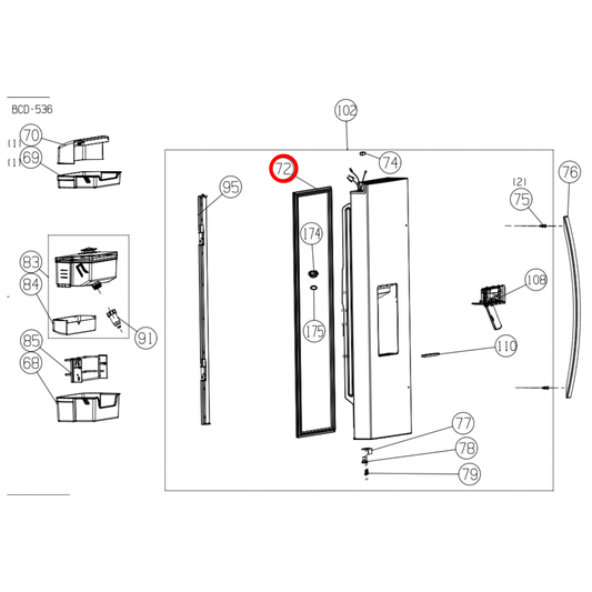 K1539305 Hisense Fridge Door Seal