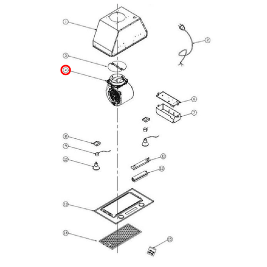 MTC301 Venini Rangehood Motor Assembly
