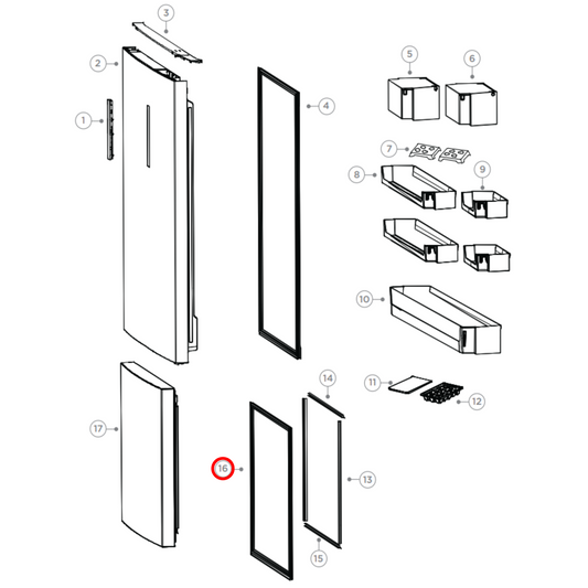 H0060851096 Haier Fridge Freezer Door Seal