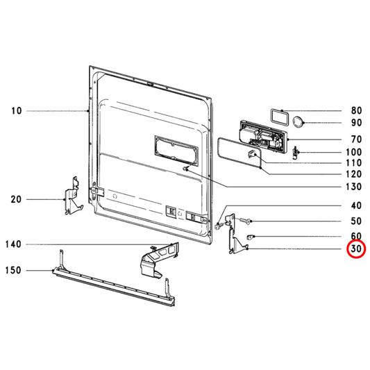 6017840 Miele Dishwasher Door Hinge Right