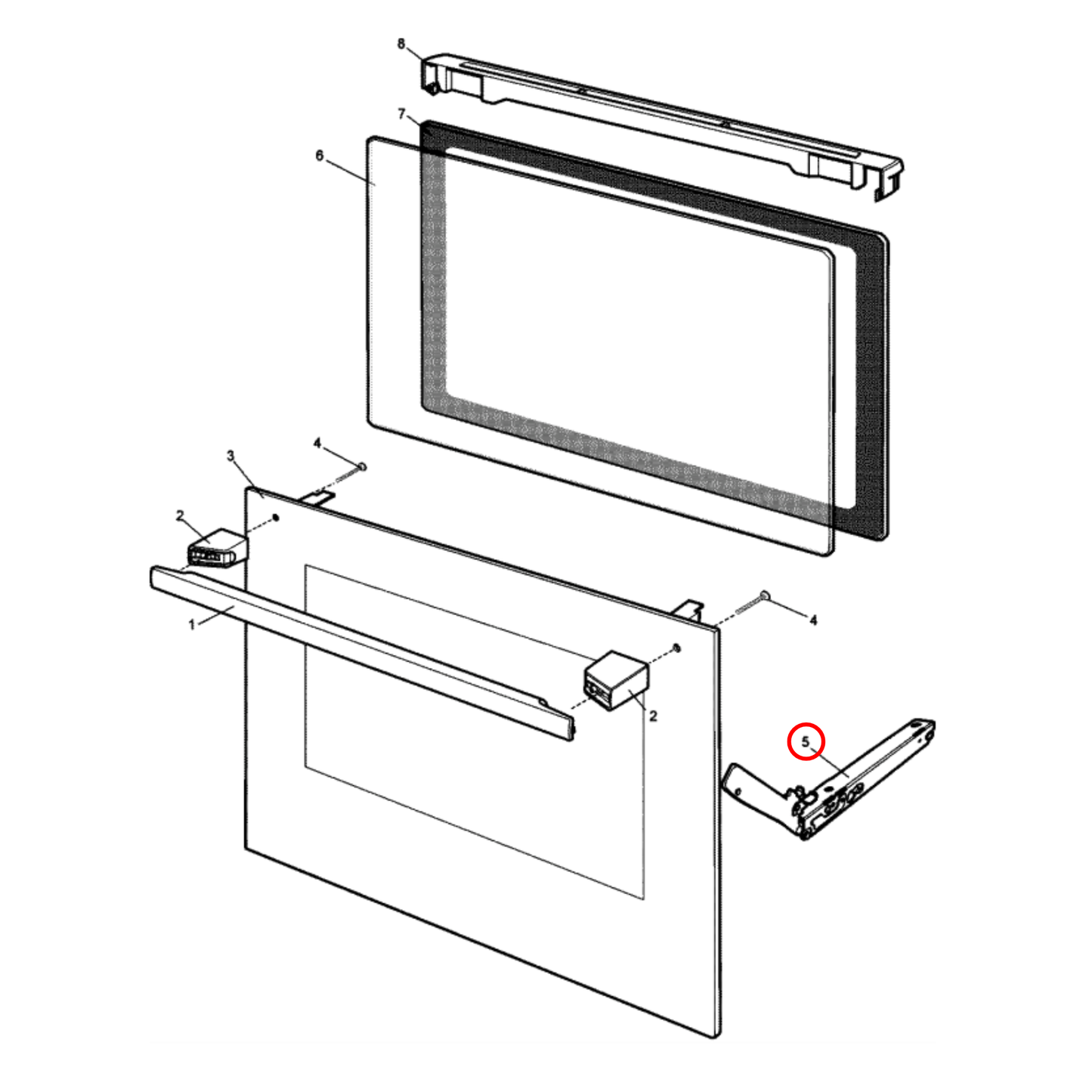 4055549184 Electrolux, Westinghouse Oven Door Hinge Single - 387077003