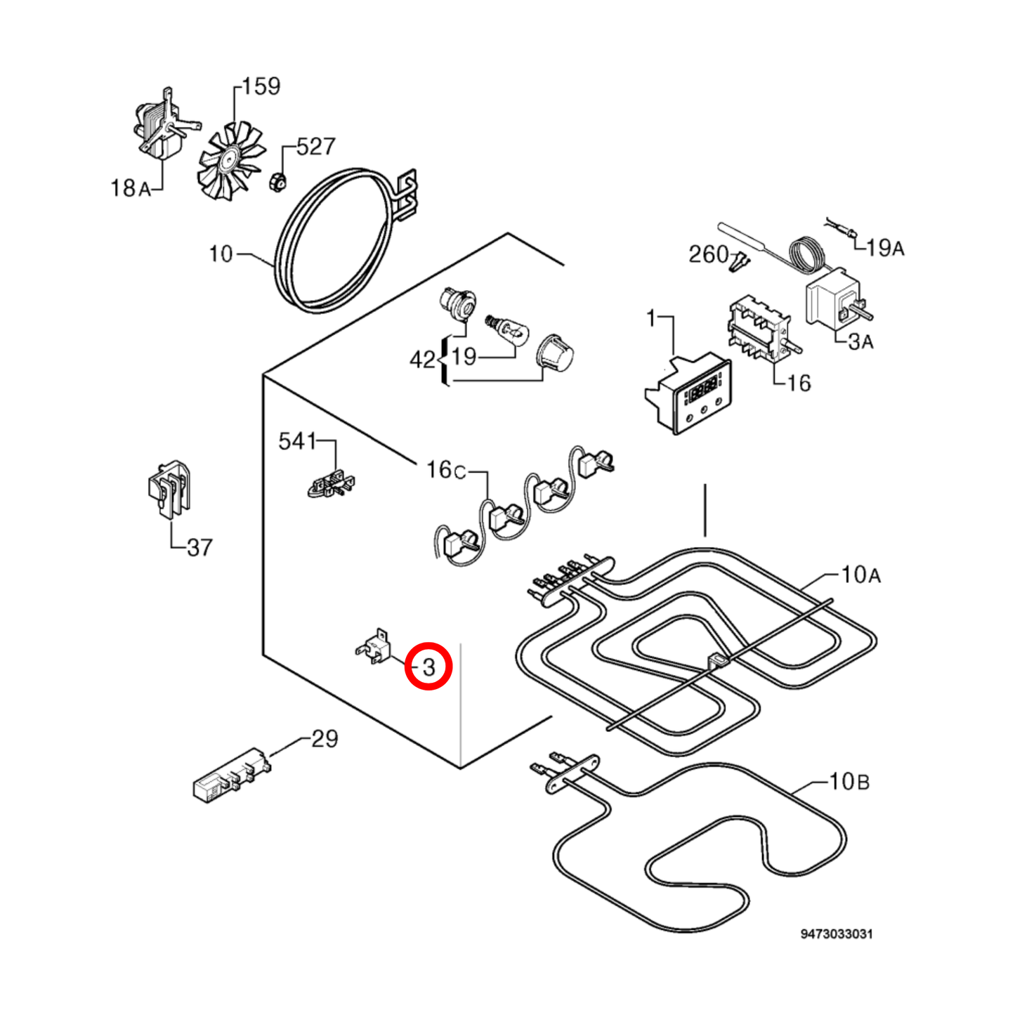 3570560015 Electrolux Oven Thermostat