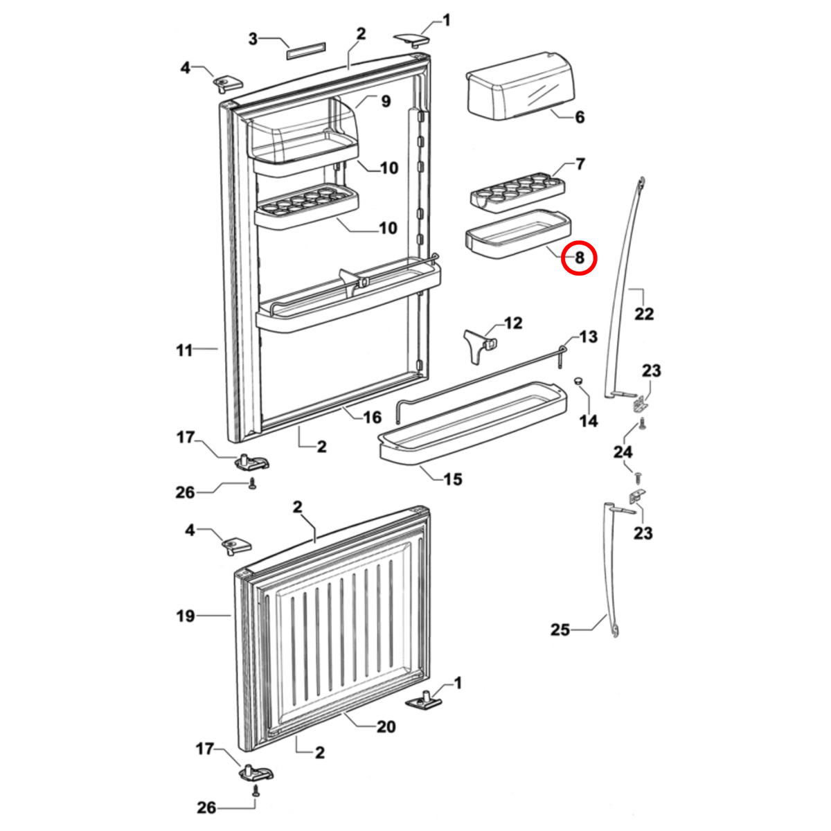 882146P Fisher & Paykel Fridge Shelf Right Hand