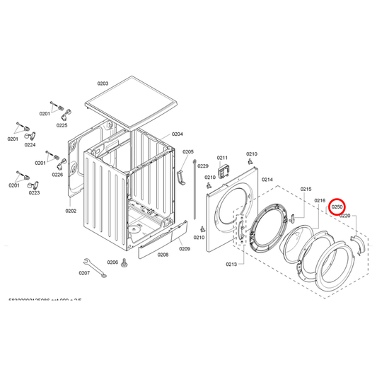 00704287 Bosch Washing Machine Complete Door Assembly - 00746216