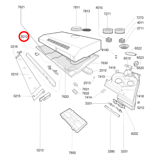 481245319588 Whirlpool Rangehood Control PCB - C00379041