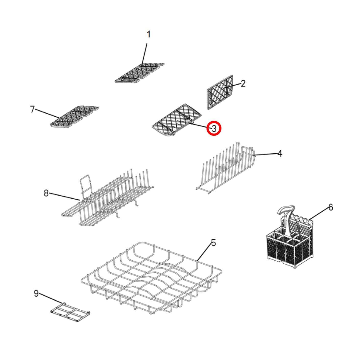 526376 Fisher & Paykel Dishwasher Front Right Cup Rack
