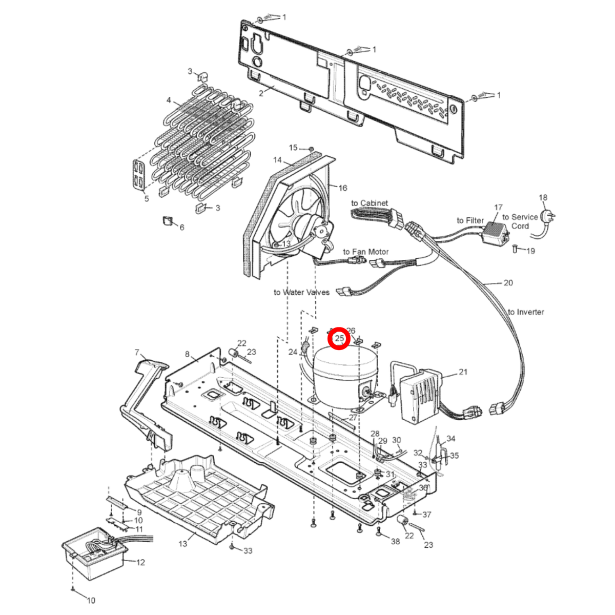 4055093472 Electrolux Fridge Embraco Vegz11C R600A Compressor - 1454949