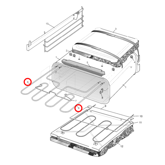 0122004503 Electrolux, Simpson, Westinghouse Oven Half Grill Element 1200W