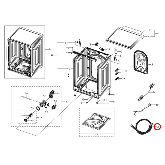 DC97-20692A Samsung Washing Machine Drain Hose