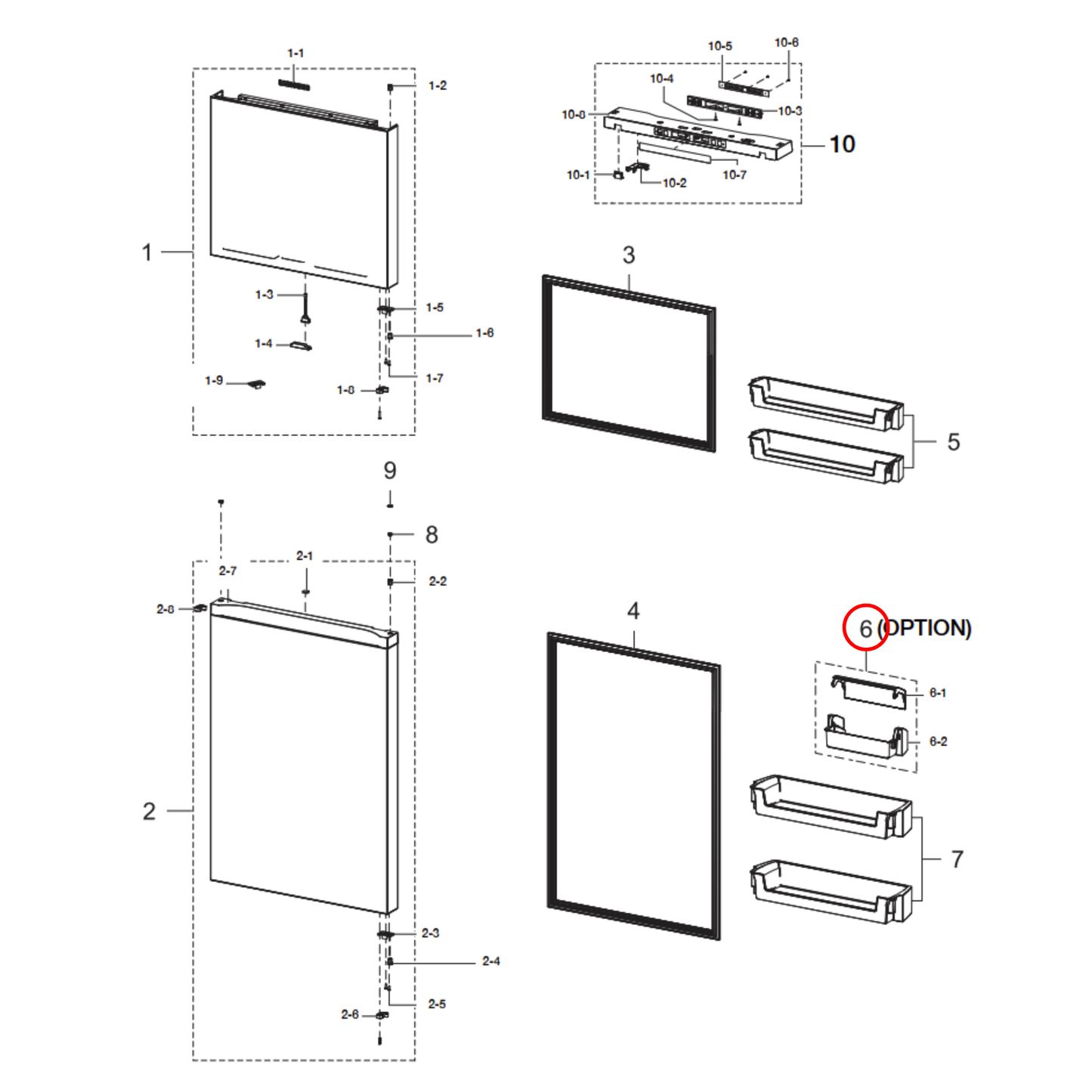 DA97-17194A Samsung Fridge Door Dairy Shelf