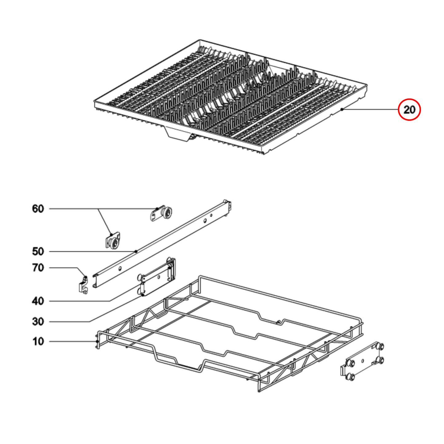 6947012 Miele Dishwasher Cutlery Tray - 6947010