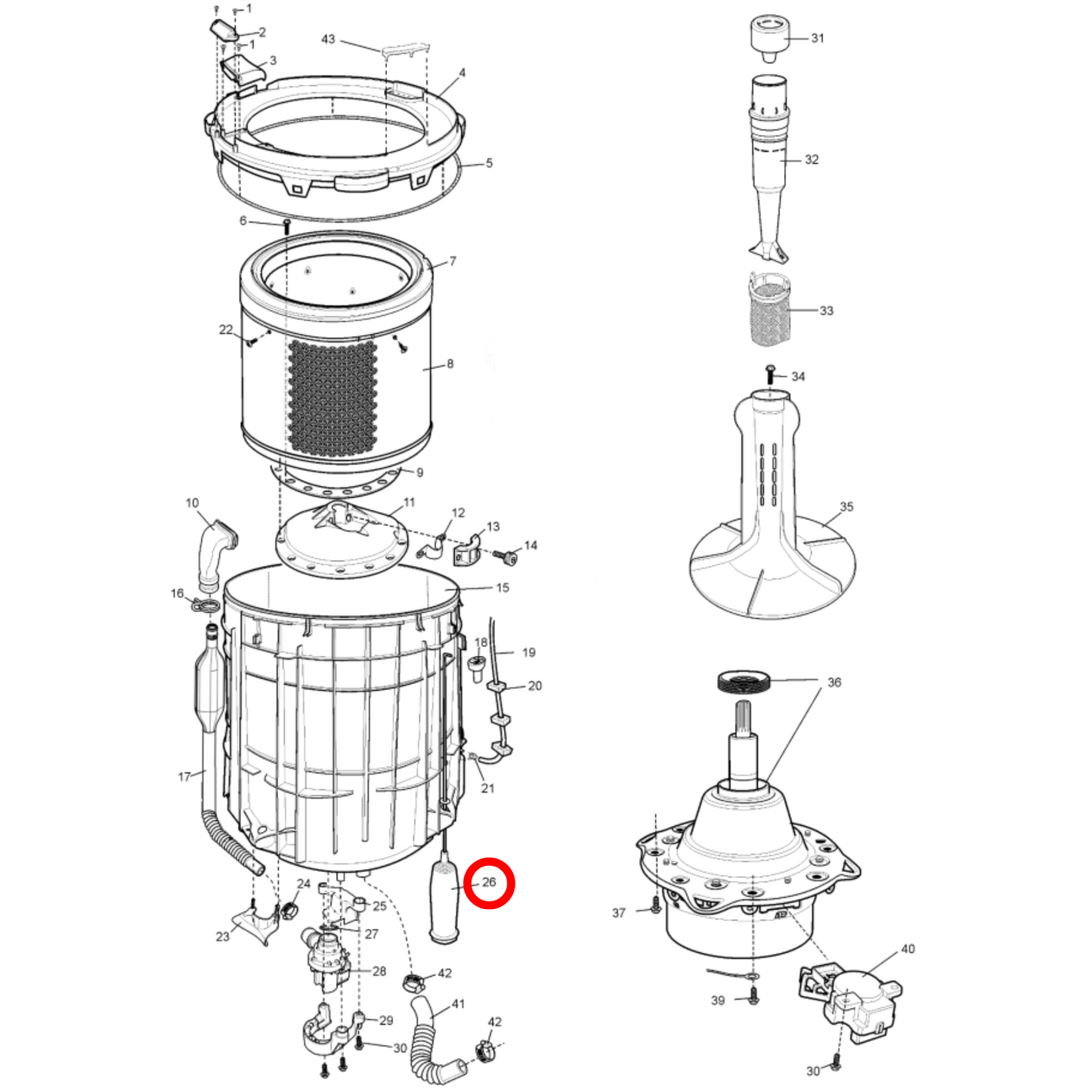 4055725180 Electrolux, Simpson Washing Machine Suspension Rod Kit Set Of 4 - 119155600K