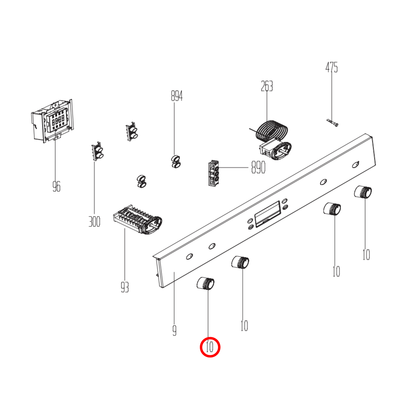 250410104 Euromaid Oven 5 Function Knob
