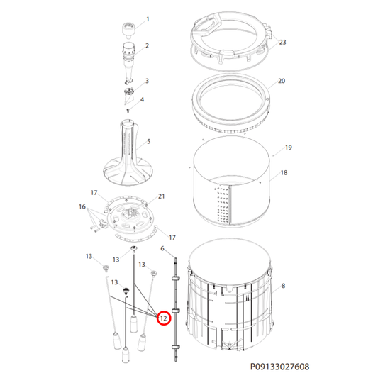 4055786133 Electrolux, Westinghouse Washing Machine Suspension Rods