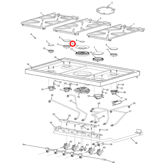 140173232012 Westinghouse Cooktop Bic Burner Cap Outer - A17323201