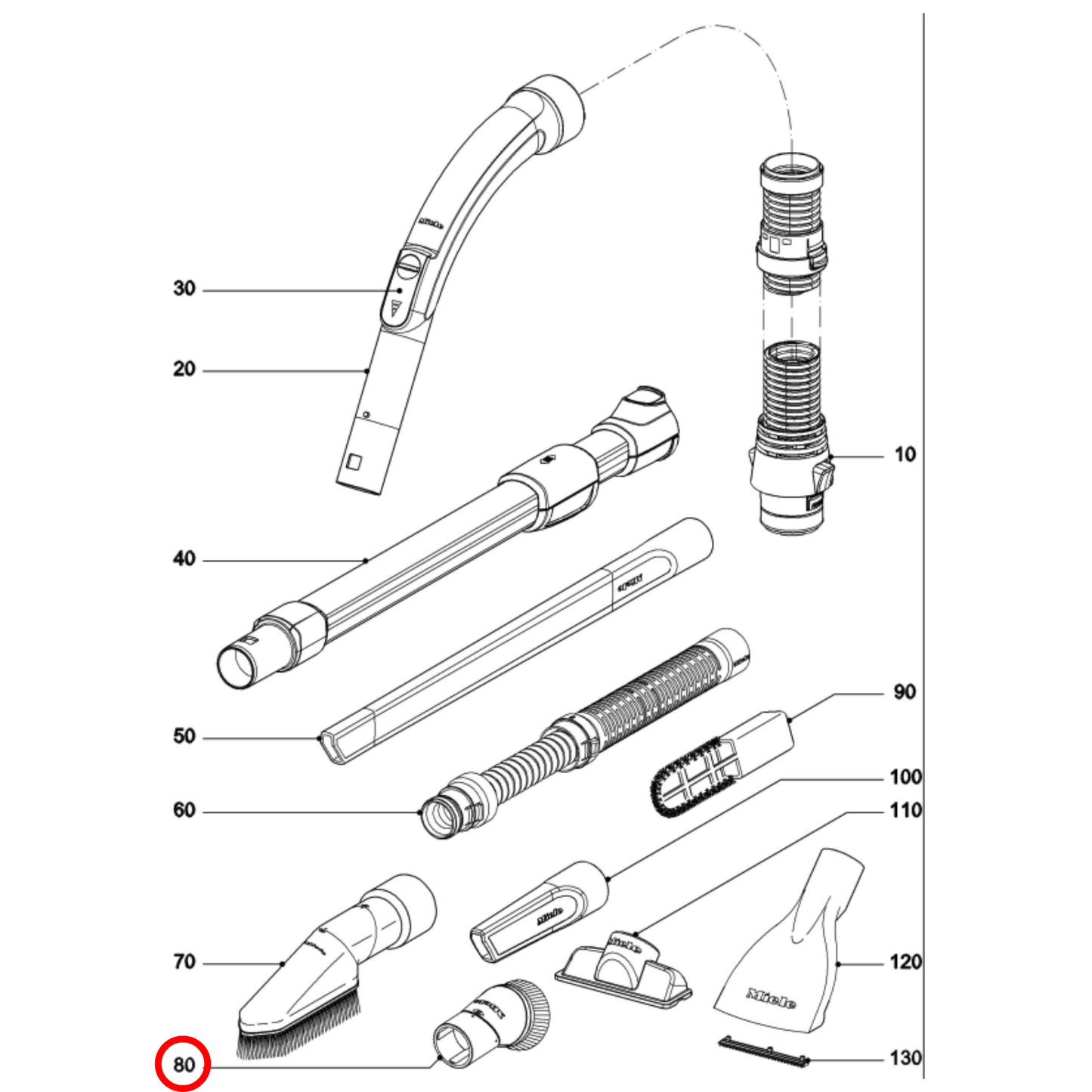 11607230 Miele Vacuum Cleaner Dusting Brush