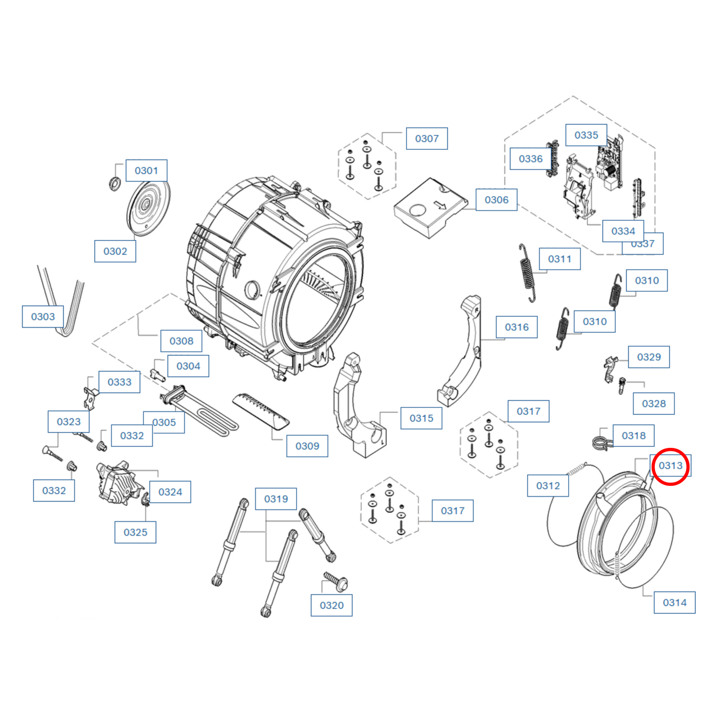 20002774 Bosch Washing Machine Door Seal - 20002777