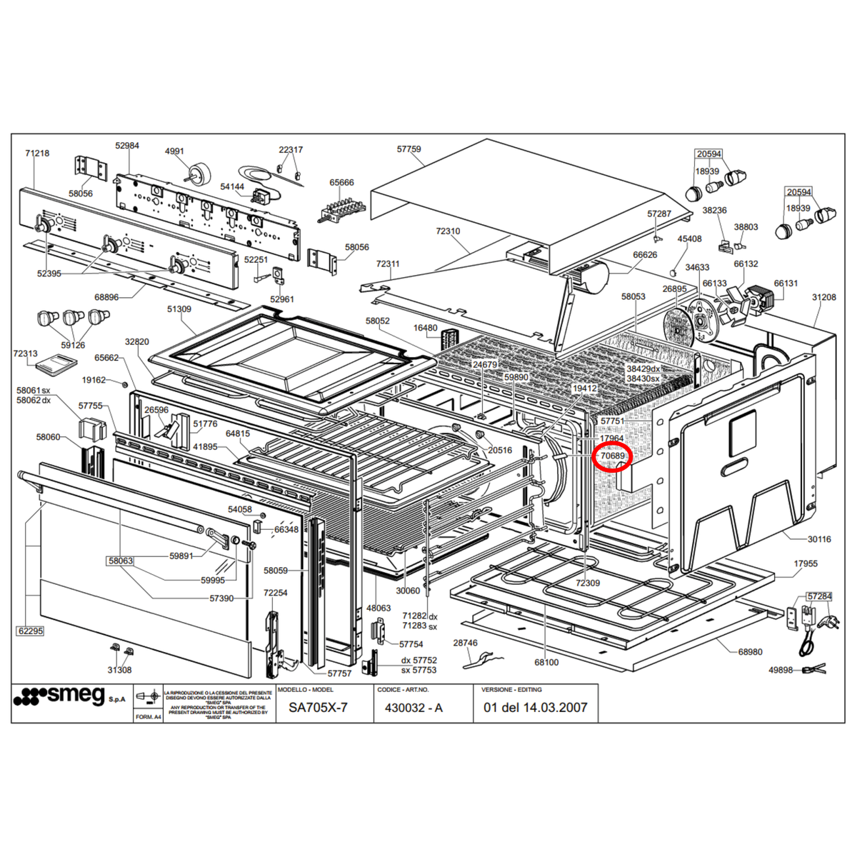806891082 Smeg Oven Heating Element 2000W